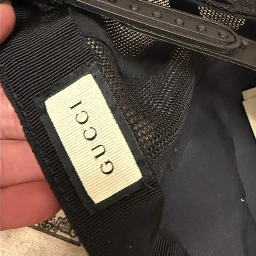 Gucci Black Monogram Baseball Cap